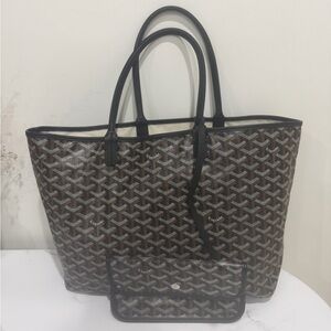 Goyard Black and Brown Tote with Pouch